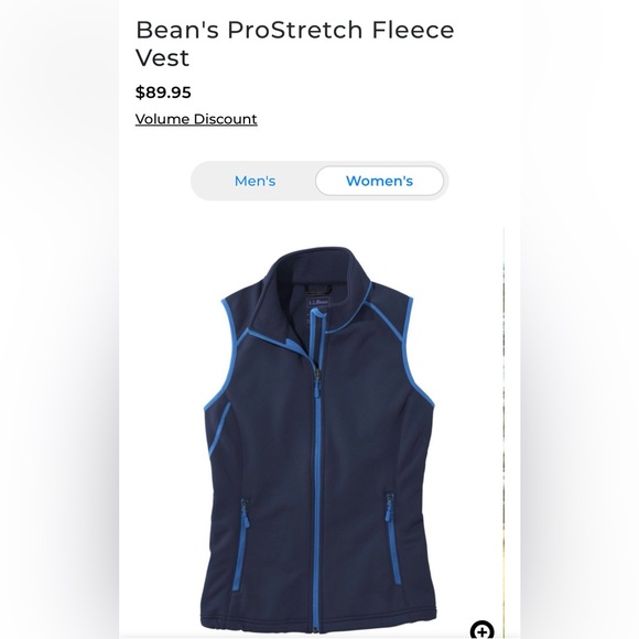 L.L. Bean ProStretch Fleece Vest.  Blue ~ Sappi Paper Logo - Picture 9 of 11